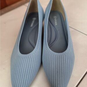 Vivaia wedge blue pumps